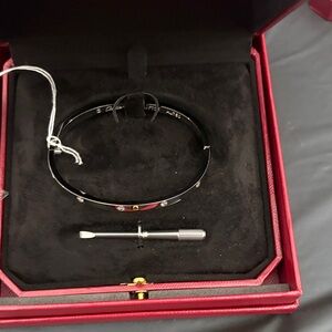 Black Women's Hinged Bracelet with Screwdriver